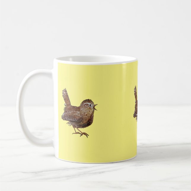 Wren Bird (Troglodytes Troglodytes) Kaffemugg (Vänster)
