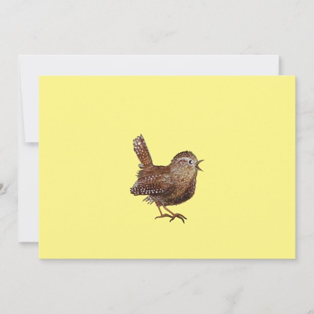 Wren Bird (Troglodytes Troglodytes) singing Inbjudningar (Framsida)