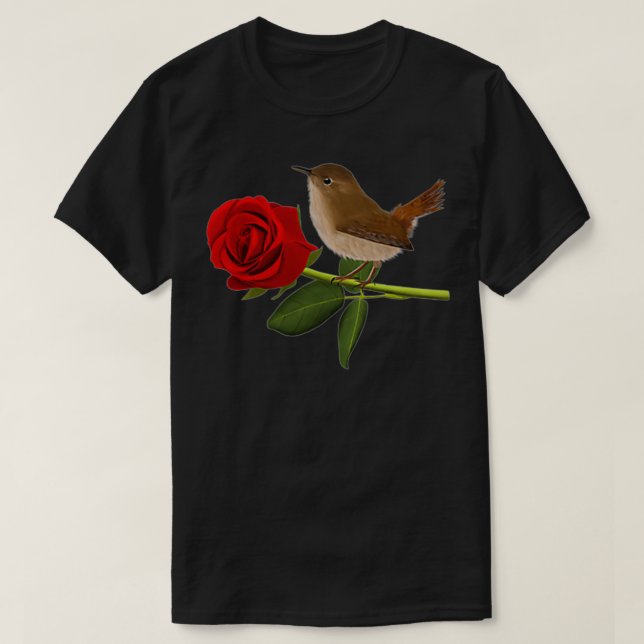 Wren Bird Valentine Day Ro Birdlover Animal au T Shirt (Design framsida)