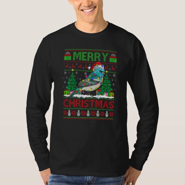 Wren Bird  Xmas Tree Ugly Santa Wren Christmas T Shirt (Framsida)
