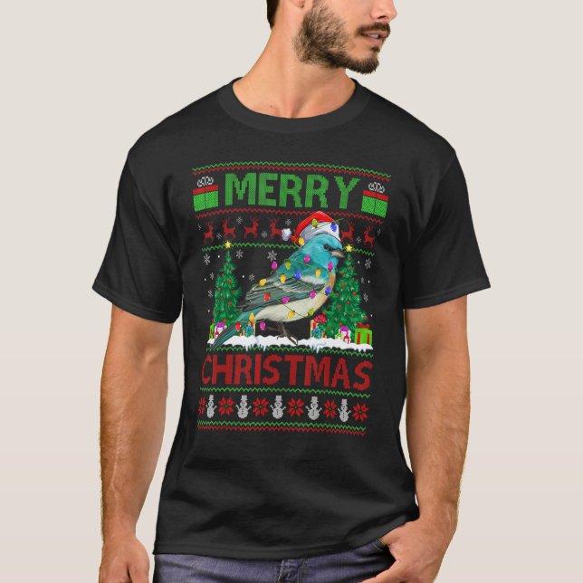Wren Bird   Xmas Tree Ugly Santa Wren Christmas T Shirt (Framsida)