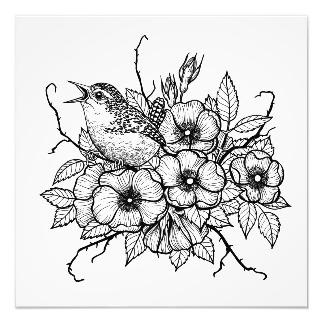 Wren bouquet fototryck (Framsidan)