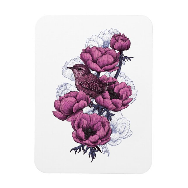 Wren bouquet magnet (Vertikal)