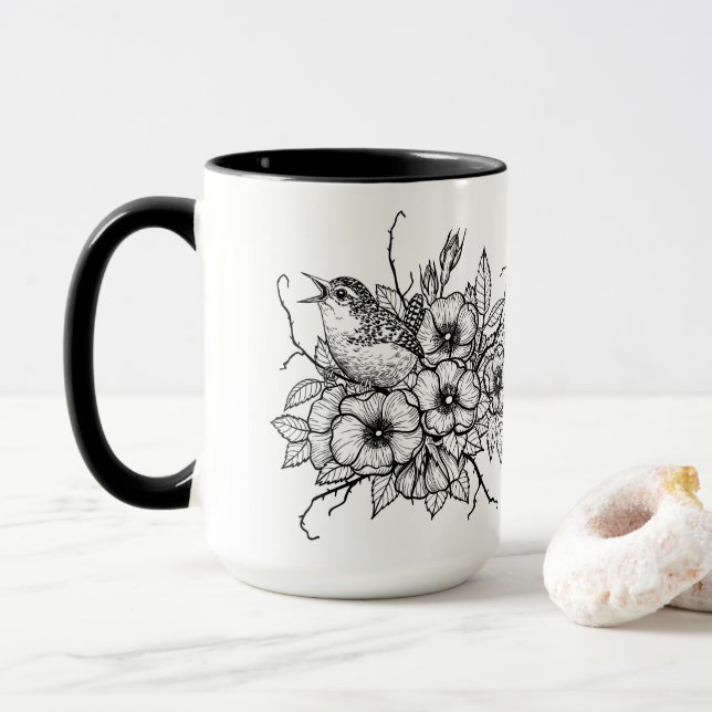 Wren bouquet mugg (Med munk)