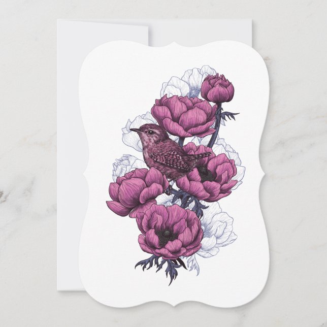 Wren bouquet tack kort (Framsida)