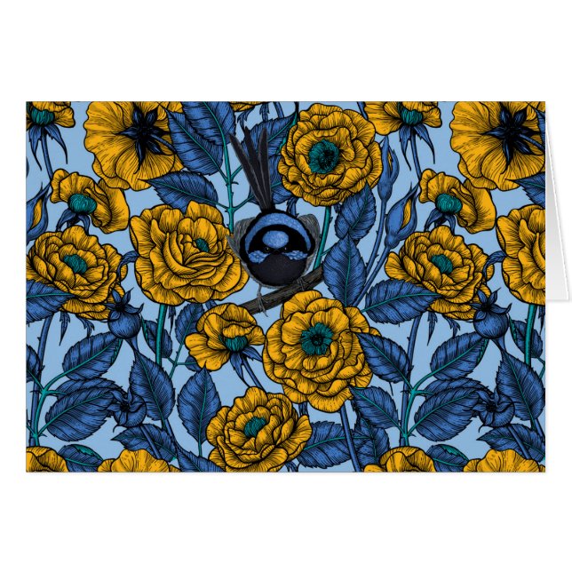 Wren i ro hälsningskort (Framsidan Horizontal)