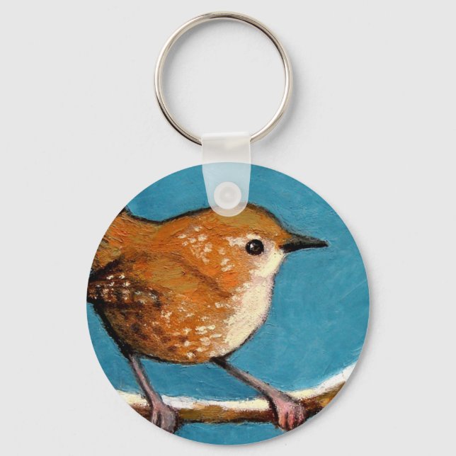 WREN IN OIL PASTEL NYCKELRING (Framsida)