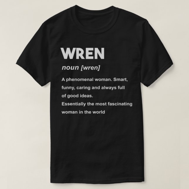 Wren Namn  T Shirt (Design framsida)