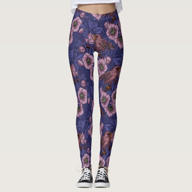 Wren och hellør, violett och rosa leggings (Framsida)