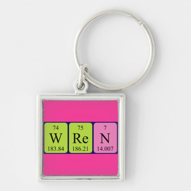 Wren Periodisk bord namn nyckelring (Framsidan)