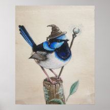 "Wrenagon" - Fantasy guidfågel poster