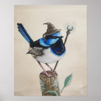 "Wrenagon" - Fantasy guidfågel poster