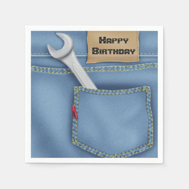 Wrench in Jean Pocket for Birthday Pappersservett (Framsidan)