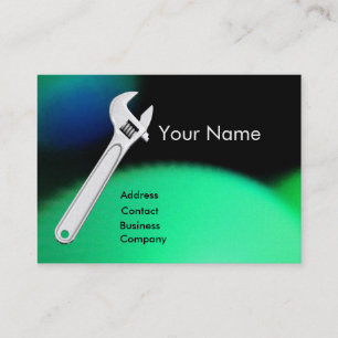 WRENCH METALL MEECHANICS,PLUMBERS Monogram Pearl Visitkort