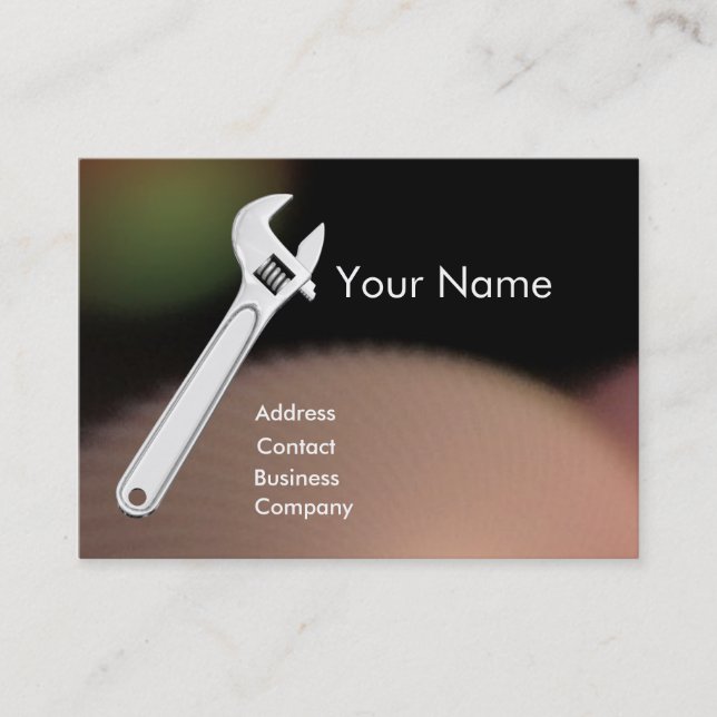 WRENCH METALL MEECHANICS,PLUMBERS Monogram Pearl Visitkort (Framsida)