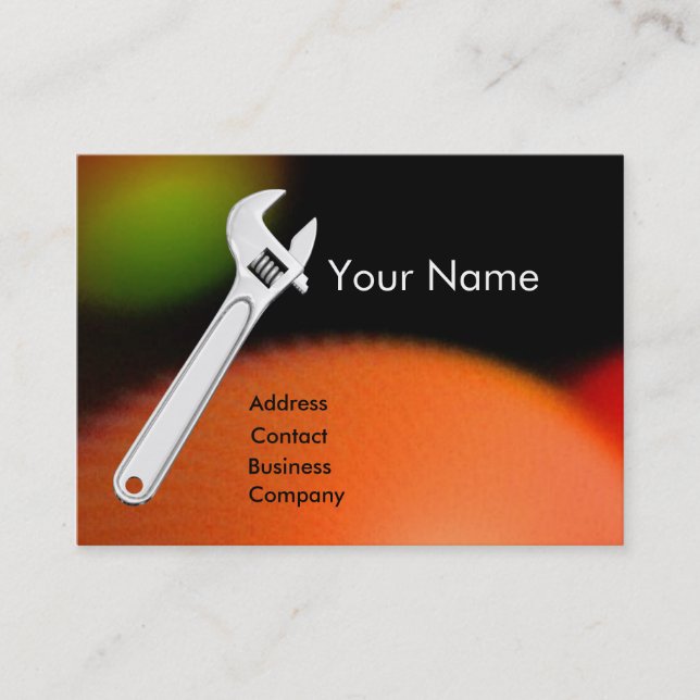 WRENCH METALL MEECHANICS,PLUMBERS Monogram Visitkort (Framsida)