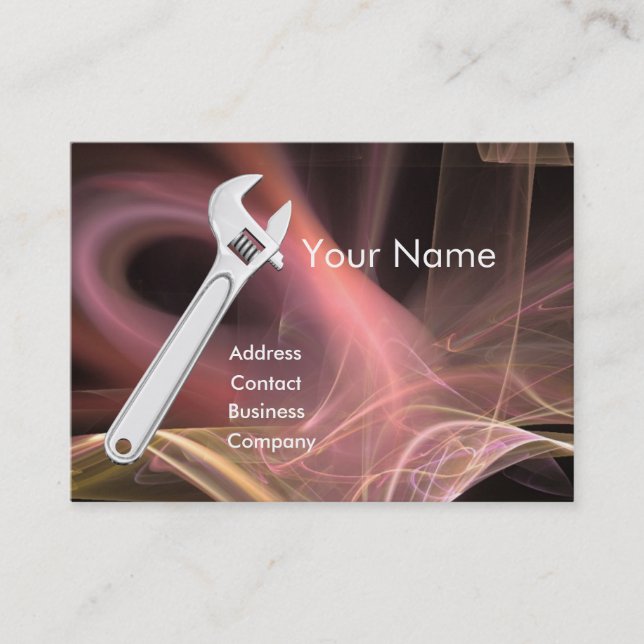WRENCH METALL MEECHANICS,PLUMBERS Monogram Visitkort (Framsida)