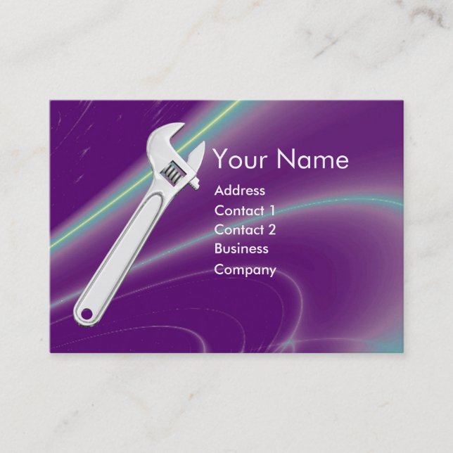WRENCH METALL MEECHANICS,PLUMBERS MONOGRAM VISITKORT (Framsida)