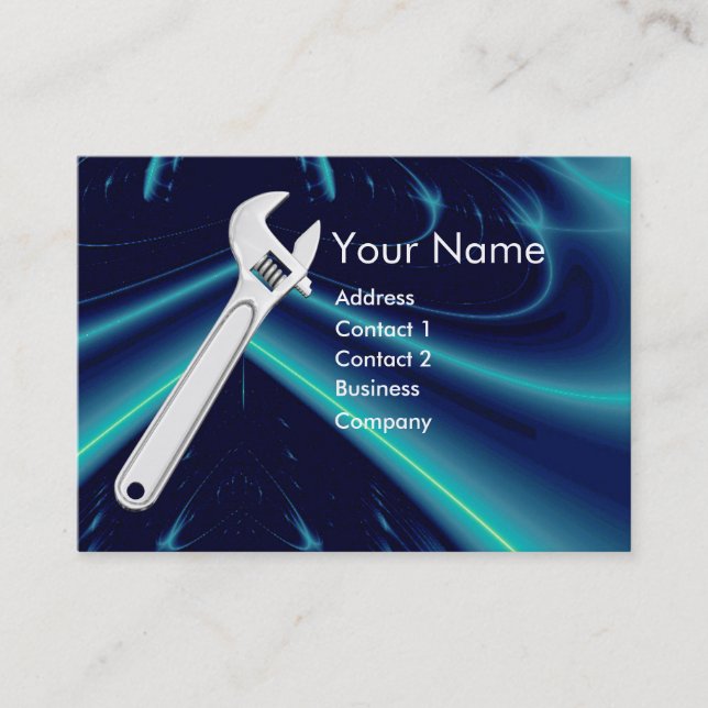 WRENCH METALL MEECHANICS,PLUMBERS MONOGRAM VISITKORT (Framsida)
