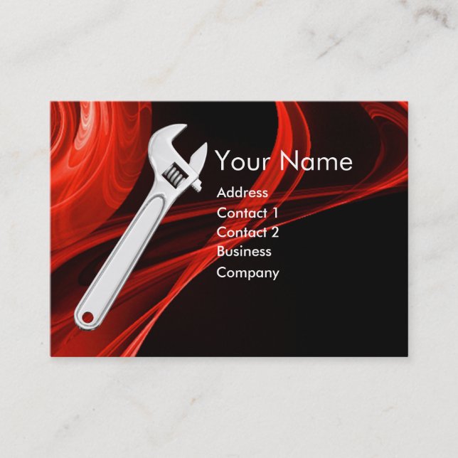 WRENCH METALL MEECHANICS,PLUMBERS MONOGRAM VISITKORT (Framsida)