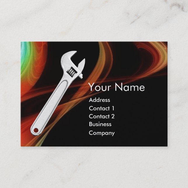 WRENCH METALL MEECHANICS,PLUMBERS Pearl Papper Visitkort (Framsida)