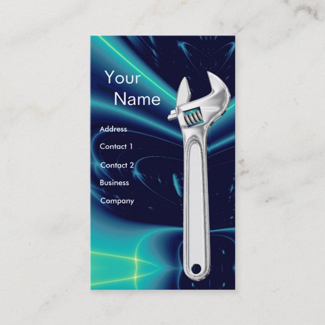 WRENCH METALL MEECHANICS,PLUMBERS VISITKORT (Framsida)