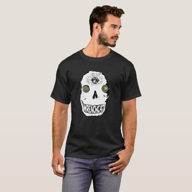 Wrenchcat Skully T Shirt (Hel framsida)