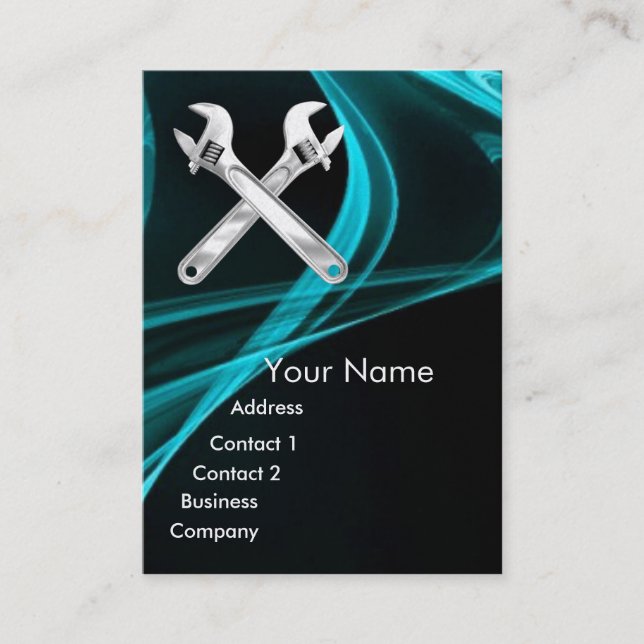 WRENCHES METALL MEECHANICS,PLUMBERS Pearl Papper Visitkort (Framsida)