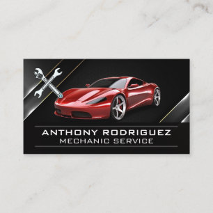Wrenches Red Sports Car Visitkort