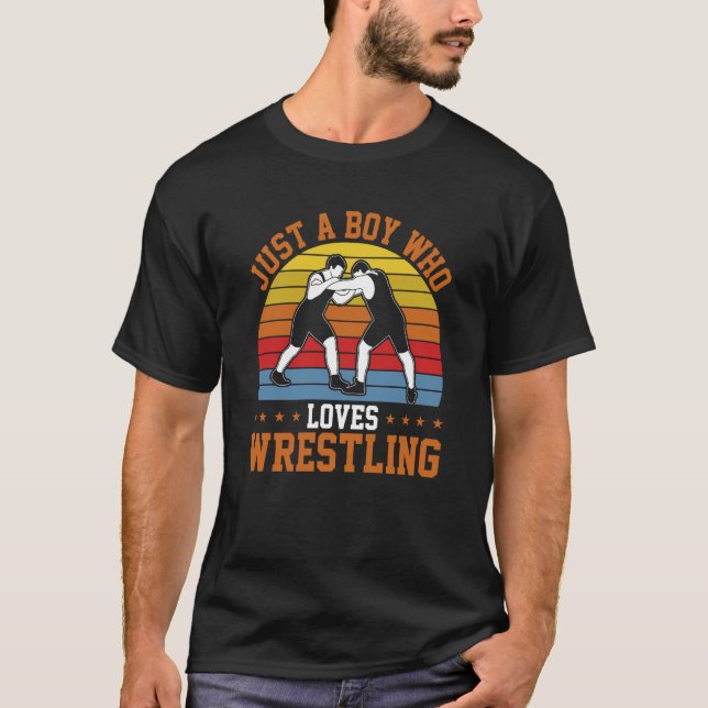 Wrestle Wrestler är bara en pojke som Kärlek brott T Shirt (Framsida)