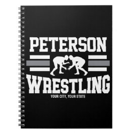 Wrestler ADD NAMN School Idrottsman Wrestling Team Anteckningsbok