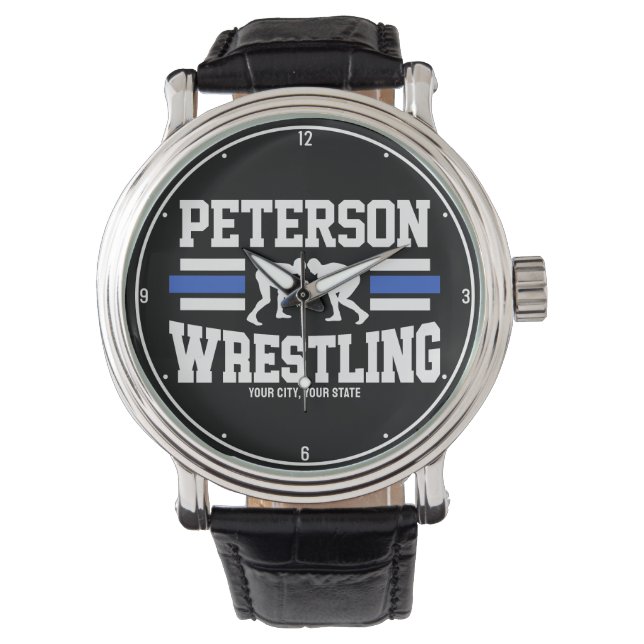 Wrestler ADD NAMN School Idrottsman Wrestling Team Armbandsur (Framsida)