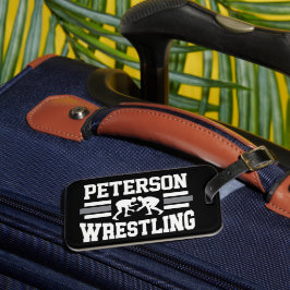 Wrestler ADD NAMN School Idrottsman Wrestling Team Bagagebricka