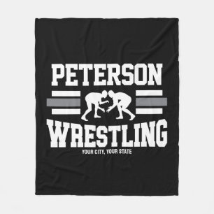 Wrestler ADD NAMN School Idrottsman Wrestling Team Fleecefilt