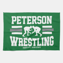 Wrestler ADD NAMN School Idrottsman Wrestling Team Kökshandduk