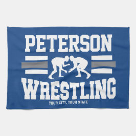 Wrestler ADD NAMN School Idrottsman Wrestling Team Kökshandduk