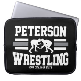 Wrestler ADD NAMN School Idrottsman Wrestling Team Laptop Fodral