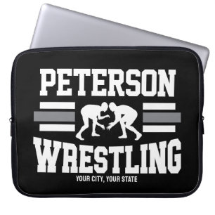 Wrestler ADD NAMN School Idrottsman Wrestling Team Laptop Fodral