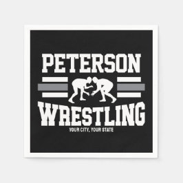 Wrestler ADD NAMN School Idrottsman Wrestling Team Pappersservett