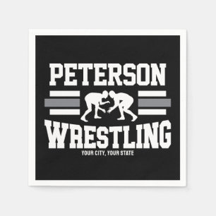 Wrestler ADD NAMN School Idrottsman Wrestling Team Pappersservett