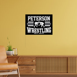 Wrestler ADD NAMN School Idrottsman Wrestling Team Poster