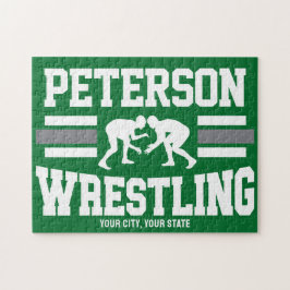 Wrestler ADD NAMN School Idrottsman Wrestling Team Pussel