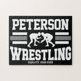 Wrestler ADD NAMN School Idrottsman Wrestling Team Pussel