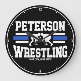 Wrestler ADD NAMN School Idrottsman Wrestling Team Stor Klocka