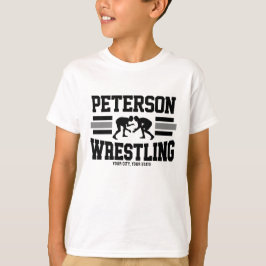 Wrestler ADD NAMN School Idrottsman Wrestling Team T Shirt