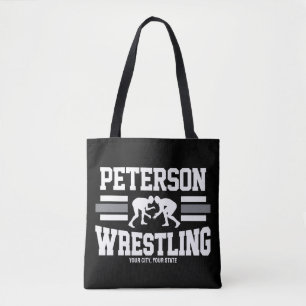 Wrestler ADD NAMN School Idrottsman Wrestling Team Tygkasse