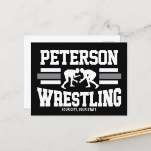 Wrestler ADD NAMN School Idrottsman Wrestling Team Vykort