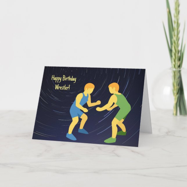 WRESTLER BIRTHDAY CARD TACK KORT (Framsida)