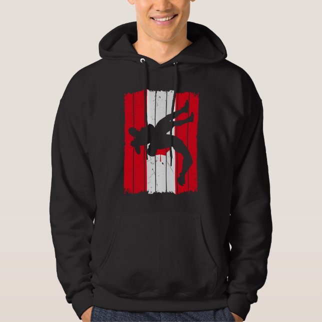 Wrestler Canadian Flag Suplex Wrestling Hoodie (Framsida)