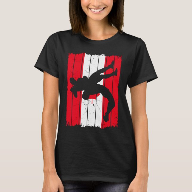 Wrestler Canadian Flag Suplex Wrestling T Shirt (Framsida)